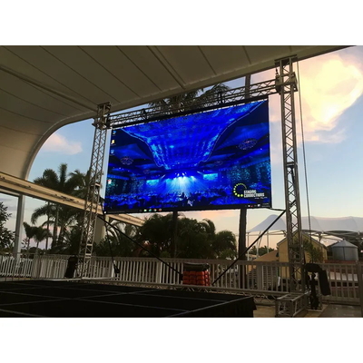 กำแพงวิดีโอ LED ความสว่างสูงน้ำหนักเบา HD ติดตั้งง่าย Waterproof Ip65 Outdoor Event P3.91 จอแสดงผล LED